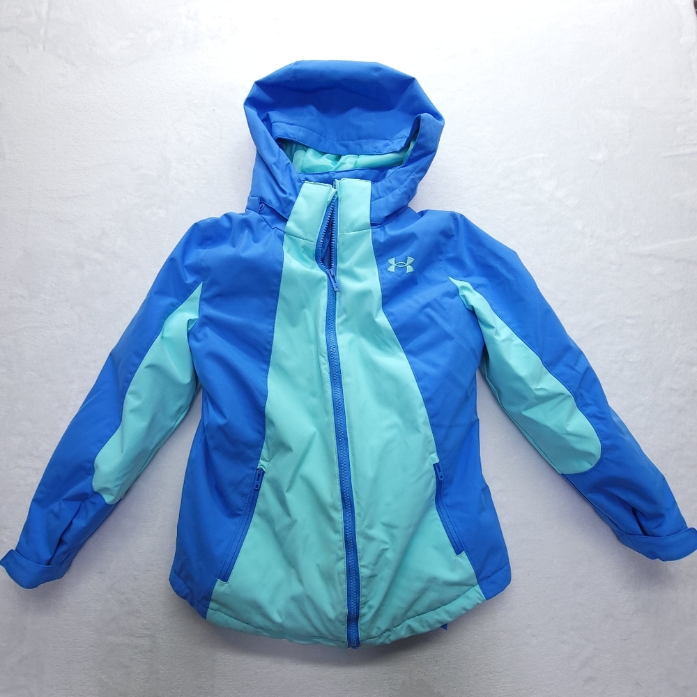 Under Armour Girls' Westward 3-in-1 Jacket Removable Hood & Liner Windproof Sz M